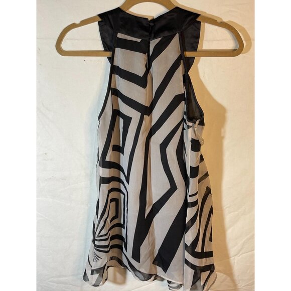 forever sleeveless shirt beaded embellished black graphic sheer layed small armp - Picture 6 of 10